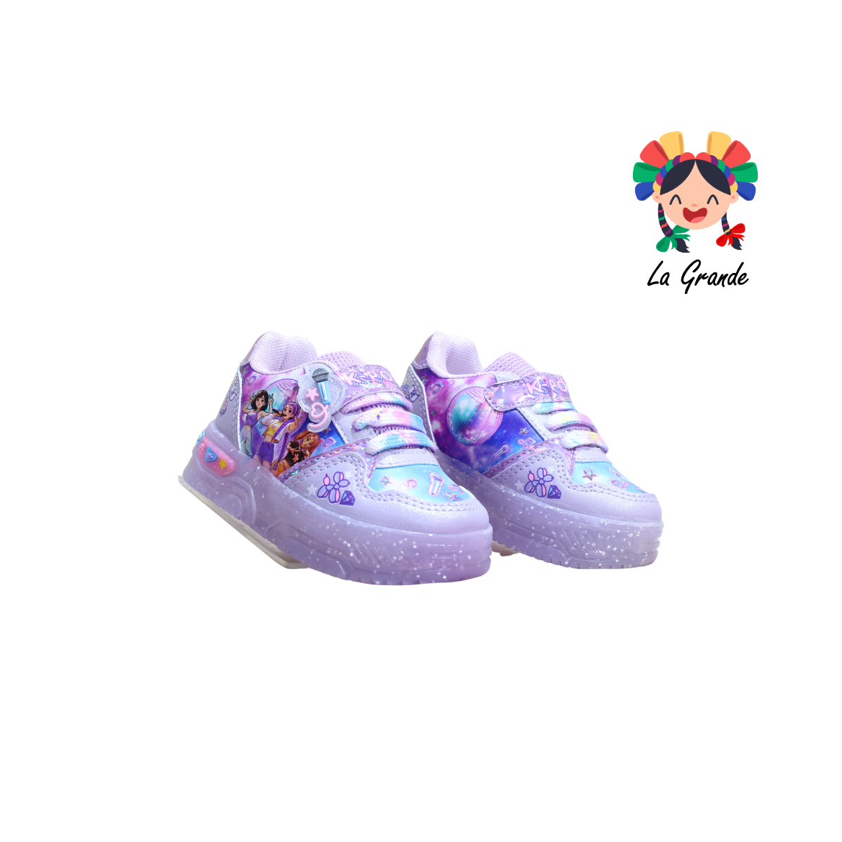 700 HUNTRI ON KIDS Lila Multicolor Sint Tenis con Luces Led para Bebé y Niña