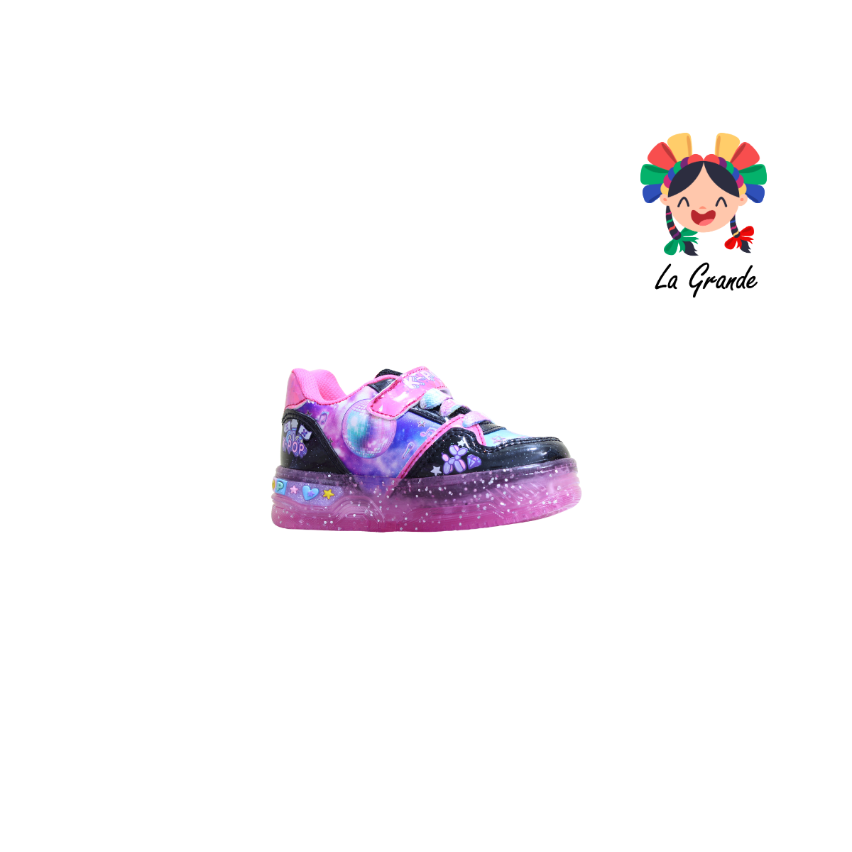 700 HUNTRI ON KIDS Negro Multicolor Sint Tenis con Luces Led para Bebé y Niña