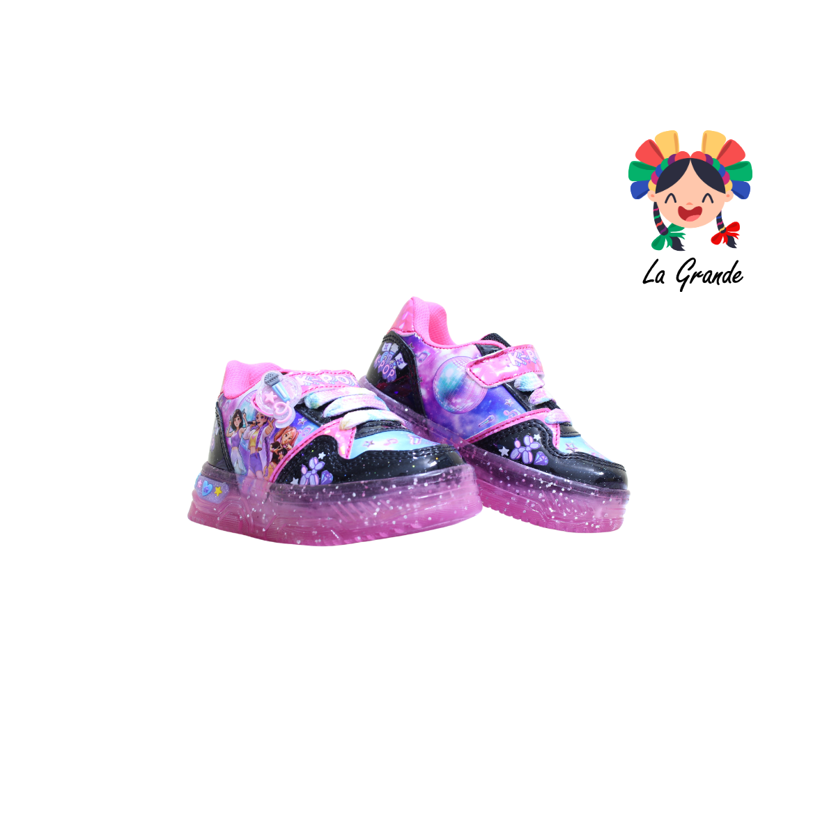 700 HUNTRI ON KIDS Negro Multicolor Sint Tenis con Luces Led para Bebé y Niña