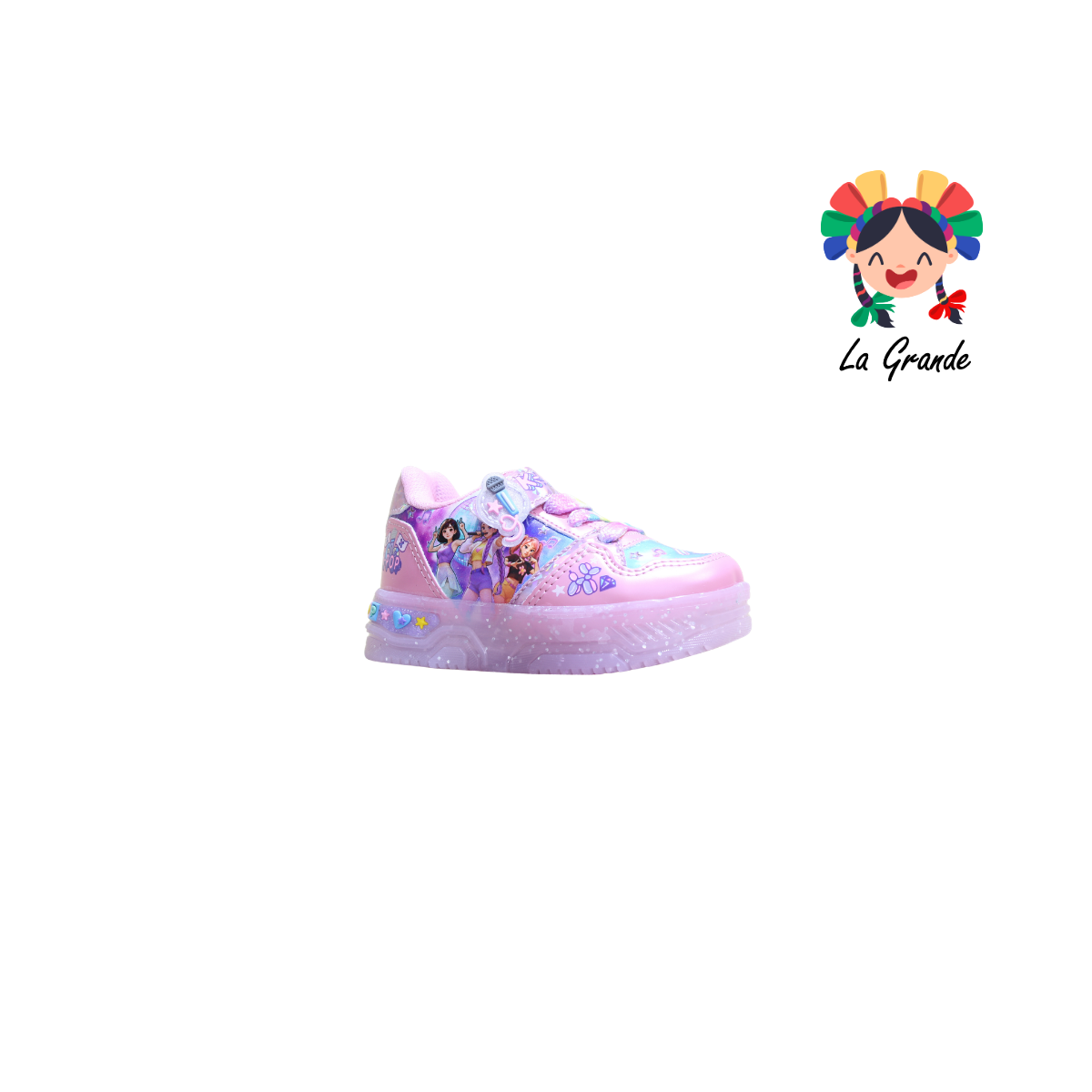 700 HUNTRI ON KIDS Rosa Multicolor Sint Tenis con Luces Led para Bebé y Niña