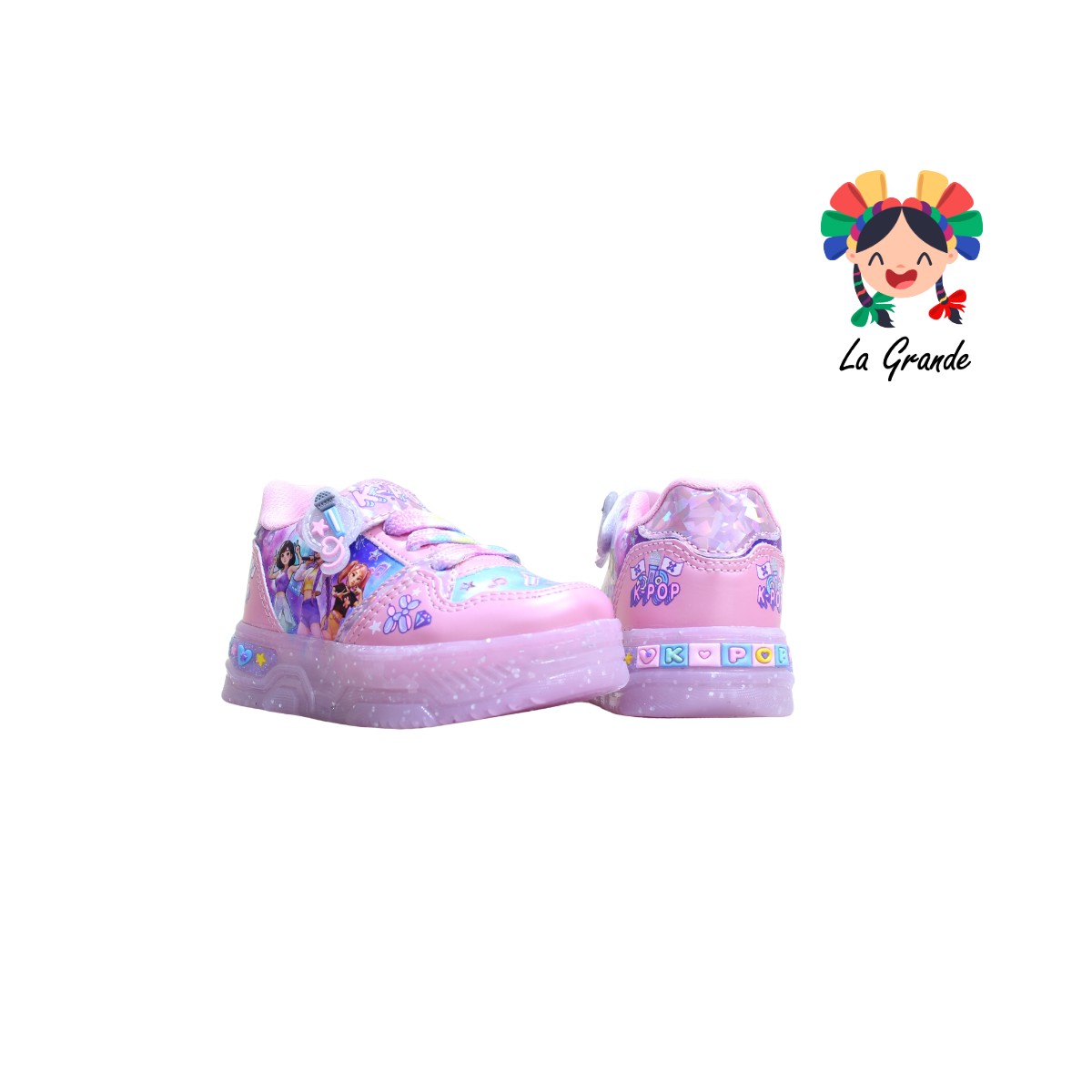 700 HUNTRI ON KIDS Rosa Multicolor Sint Tenis con Luces Led para Bebé y Niña