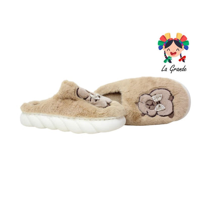 701155 MT Multicolor Capibara Pantufla Afelpada para Dama y Joven y Caballero