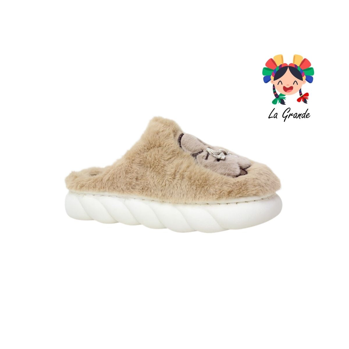 701155 MT Multicolor Capibara Pantufla Afelpada para Dama y Joven y Caballero