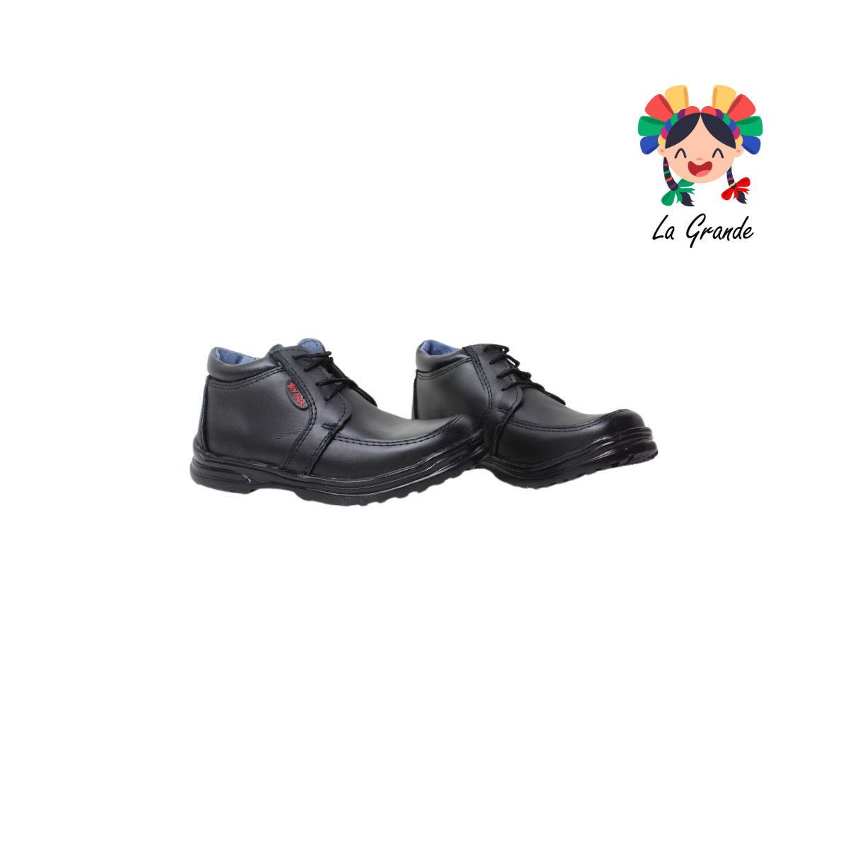 701 TOY BOX Negro Piel Zapato Tipo Bota Escolar para Niño