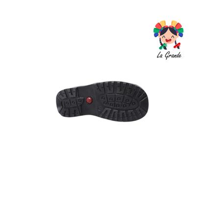 701 TOY BOX Negro Piel Zapato Tipo Bota Escolar para Niño