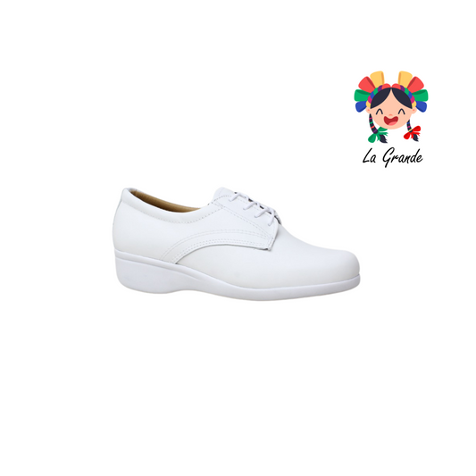 703 LUBERT Blanco Piel  Zapato Clínico para Dama