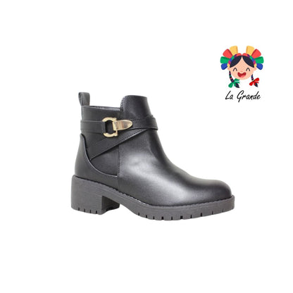 703 YUL Negro Sintético Botín Casual para Dama