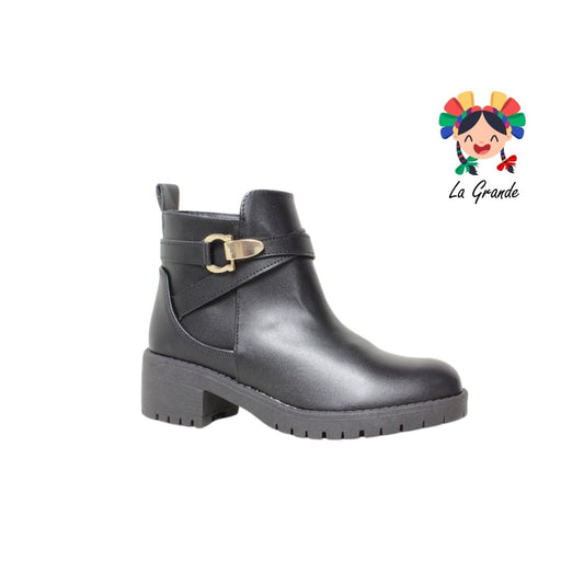 703 YUL Negro Sintético Botín Casual para Dama