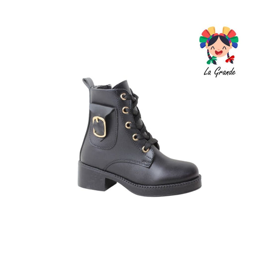 704 YUL Negro Cabra Bota Casual para Niña