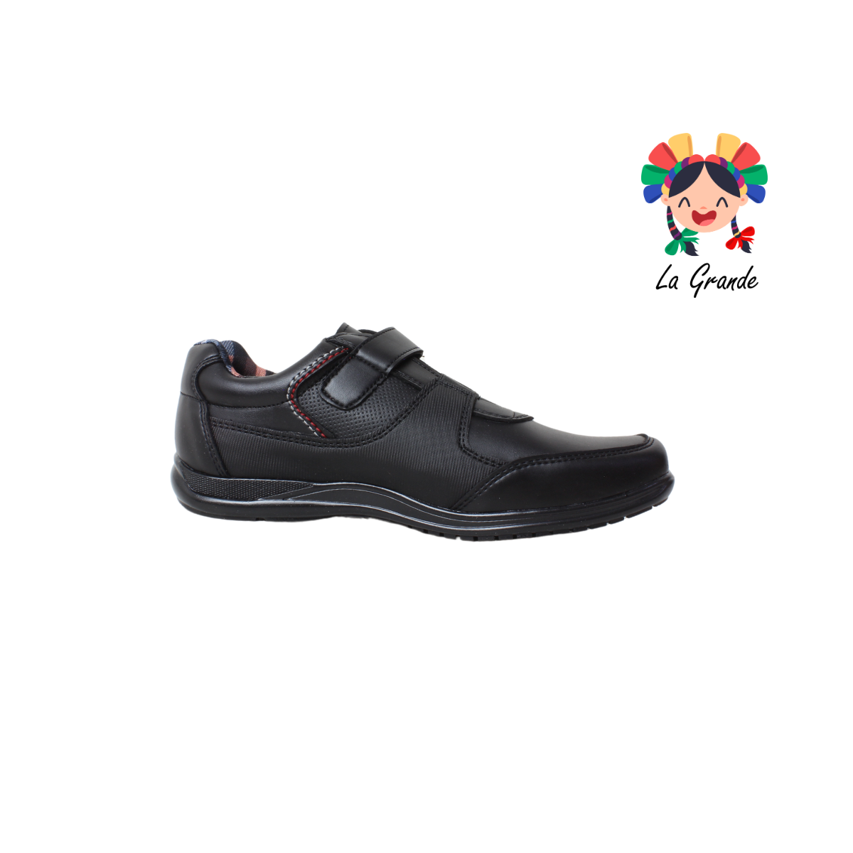 705-R VELRA Negro Sint Zapato Escolar para Joven