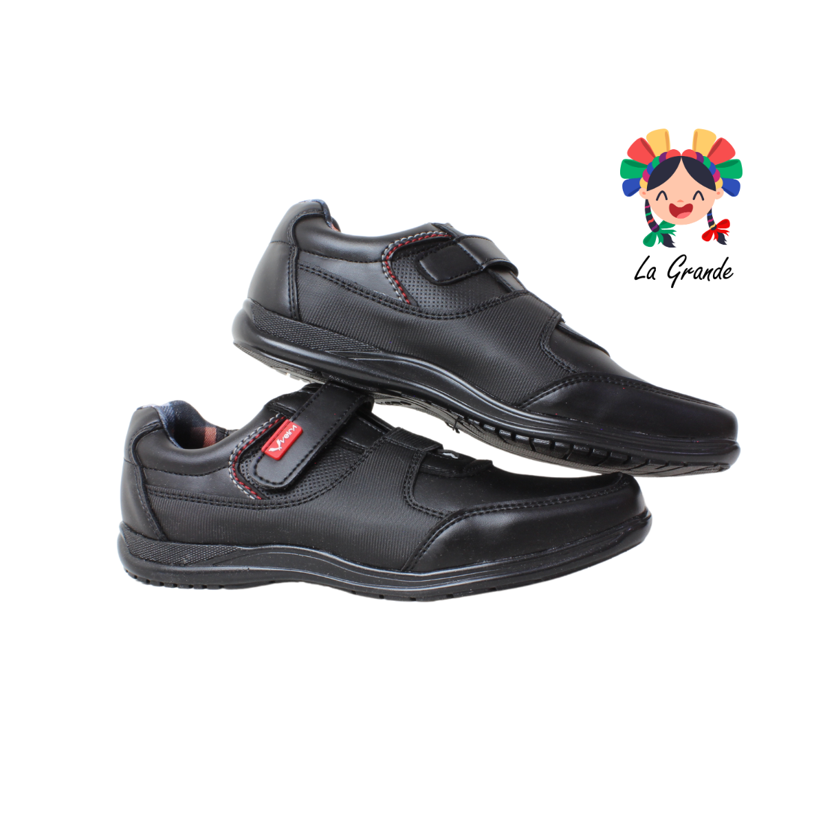 705-R VELRA Negro Sint Zapato Escolar para Joven