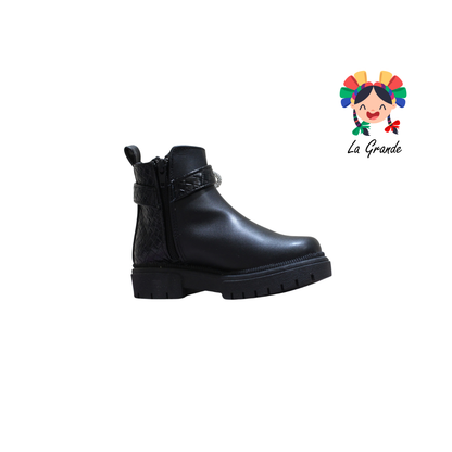 252 WENDY Negro Brillos Sintético Bota para Niña