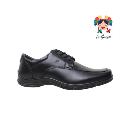 7100 NEVADA Negro Piel Zapato Casual de Caballero Agujeta