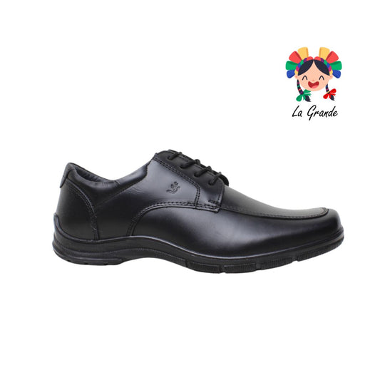 7100 NEVADA Negro Piel Zapato Casual de Caballero Agujeta