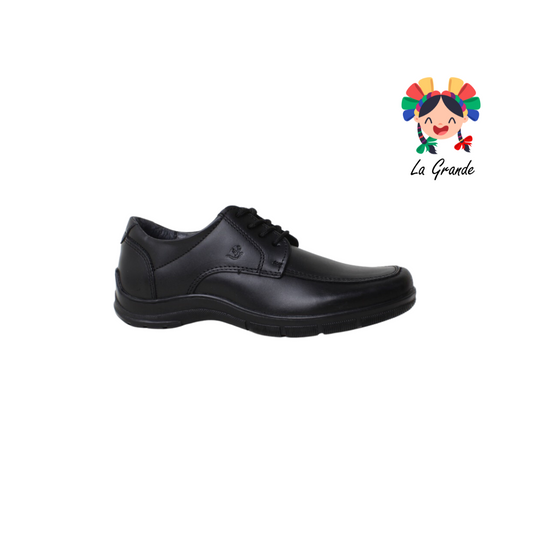7100 NEVADA Negro Piel Zapato para Joven