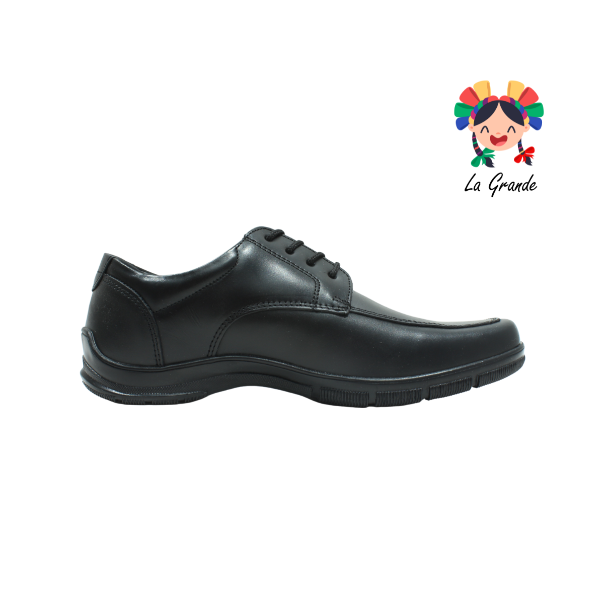 7100 NEVADA Negro Piel Zapato Casual de Caballero Agujeta