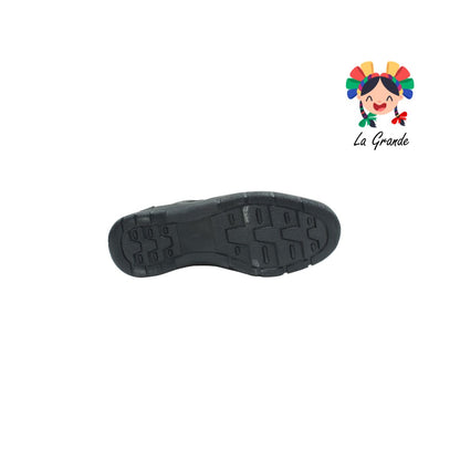 7100 NEVADA Negro Piel Zapato para Joven