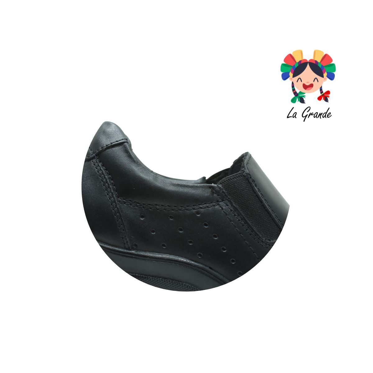 7103 NEVADA Negro Piel Zapato para Joven
