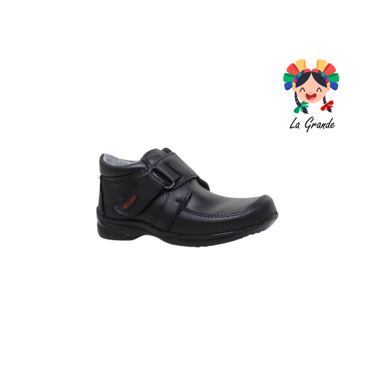 710 TOY BOX Negro Piel Zapato Tipo Bota Escolar para Niño