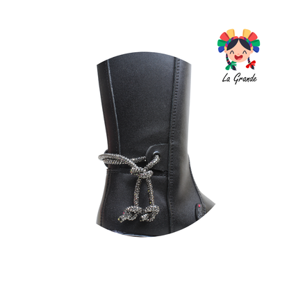 7120 LADY FLORES Negro Napa Bota Alta para Niña