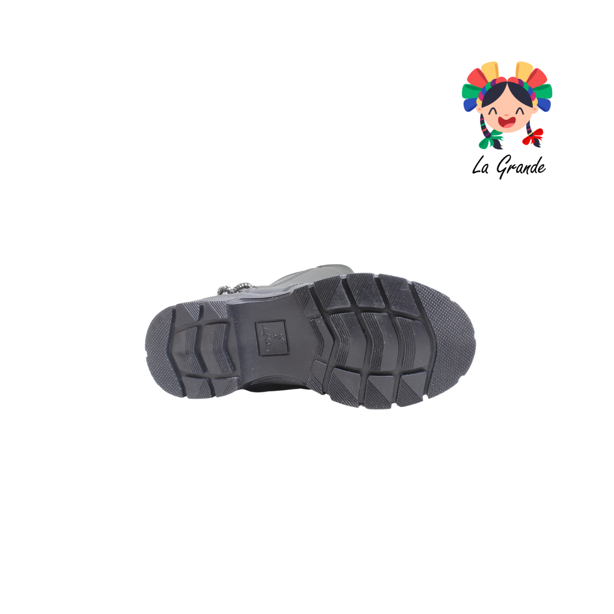 7120 LADY FLORES Negro Napa Bota Alta para Niña