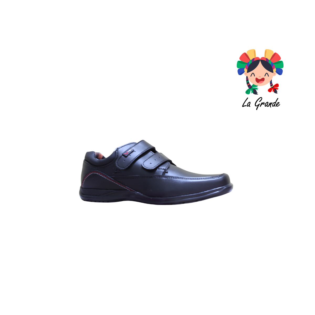 718 VELRA Negro Sint Zapato Escolar para Joven
