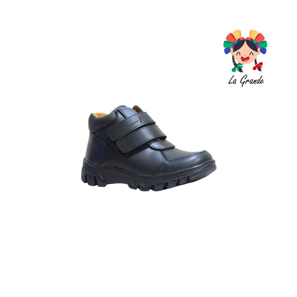 6024 FEF Negro Piel Zapato Escolar para Niño y Joven