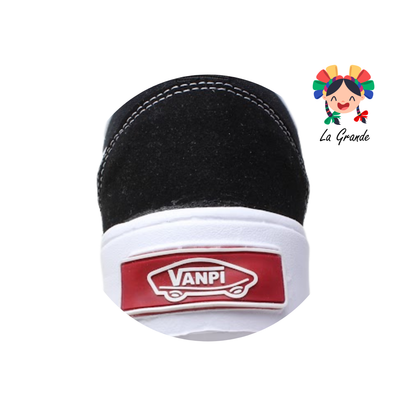 720 VANPI Negro Blanco Lona Tenis Casual con Suela Gruesa para Dama