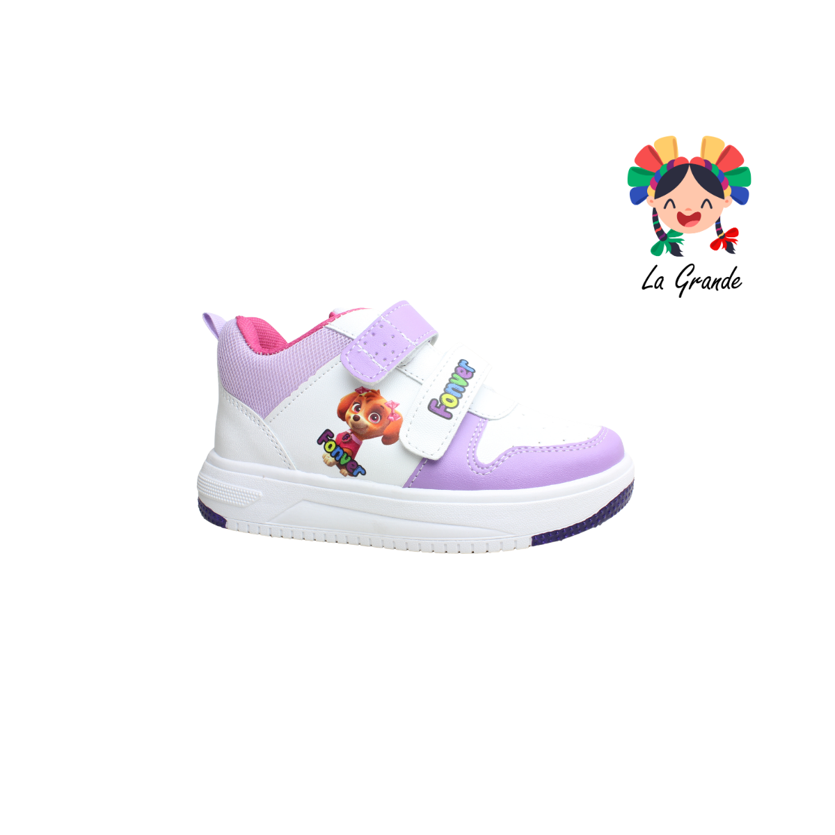 720 FON-VER Blanco Lila Sint Tenis Casual para Niña