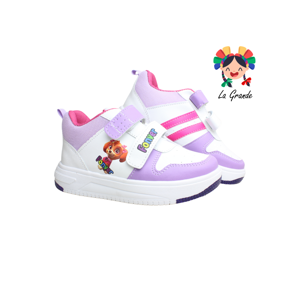 720 FON-VER Blanco Lila Sint Tenis Casual para Niña