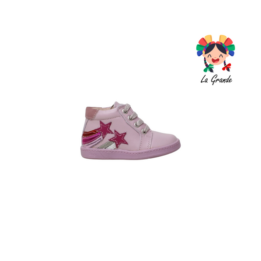 7218 DOGI Rosa Piel Tenis Casual con Estrellas para Bebé y Niña