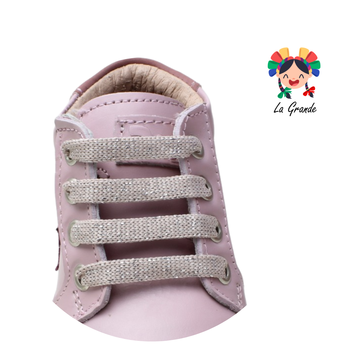 7218 DOGI Rosa Piel Tenis Casual con Estrellas para Bebé y Niña