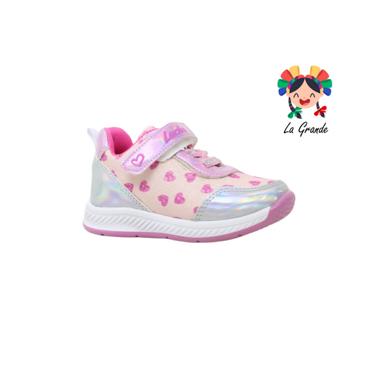 721 LUCHO Rosa Maquillaje Tenis Casual de Corazones para Niña