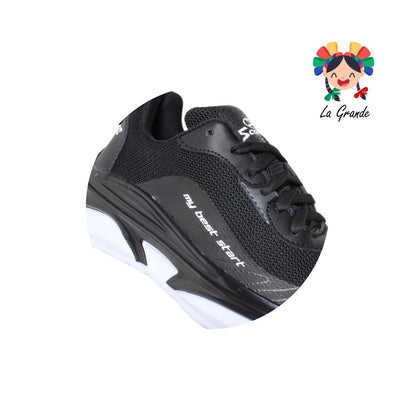 7250 SCARE Negro Blanco Tenis Deportivo para Dama