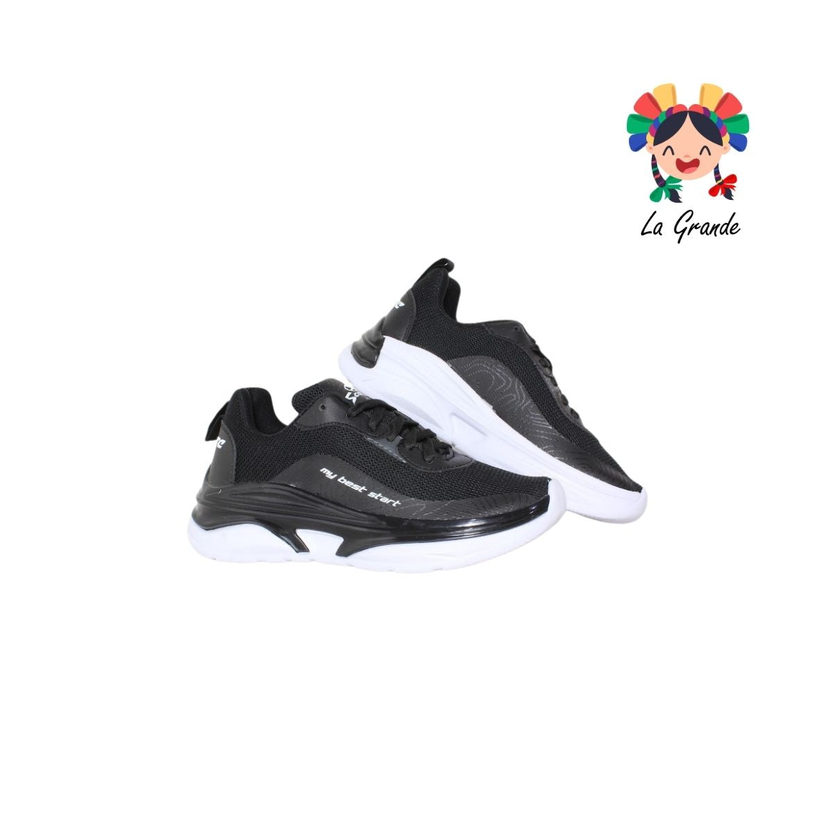 7250 SCARE Negro Blanco Tenis Deportivo para Dama