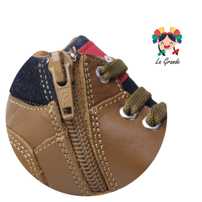 7284 DOGI Camel Piel Zapato Casual para Bebé