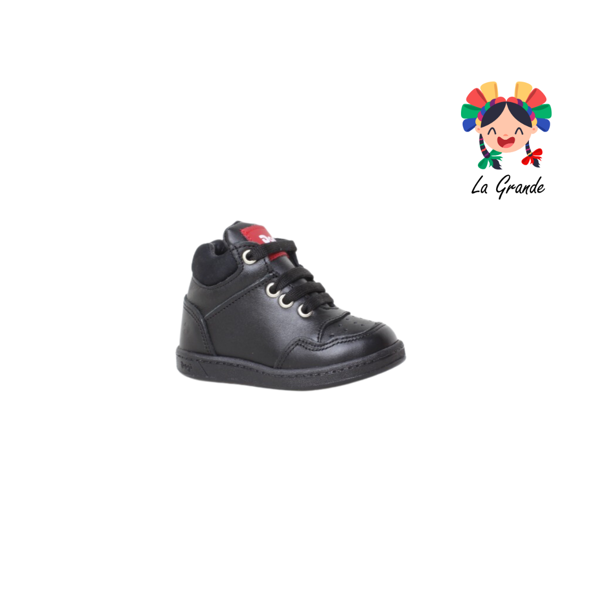 7284 DOGI Negro Piel Zapato Casual para Bebé