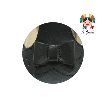 728 DOGI Negro Piel Zapato Escolar para Niña