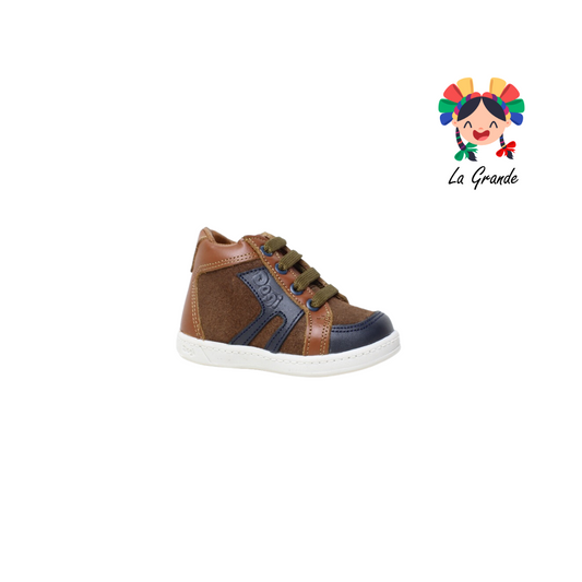7295 DOGI Café Brandy Piel Zapato Tipo Botita Casual para Bebé y Niño