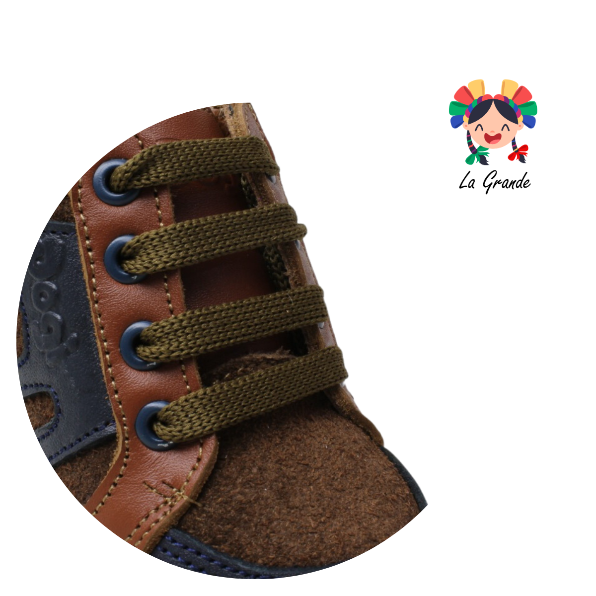 7295 DOGI Café Brandy Piel Zapato Tipo Botita Casual para Bebé y Niño