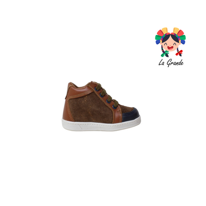 7295 DOGI Café Brandy Piel Zapato Tipo Botita Casual para Bebé y Niño