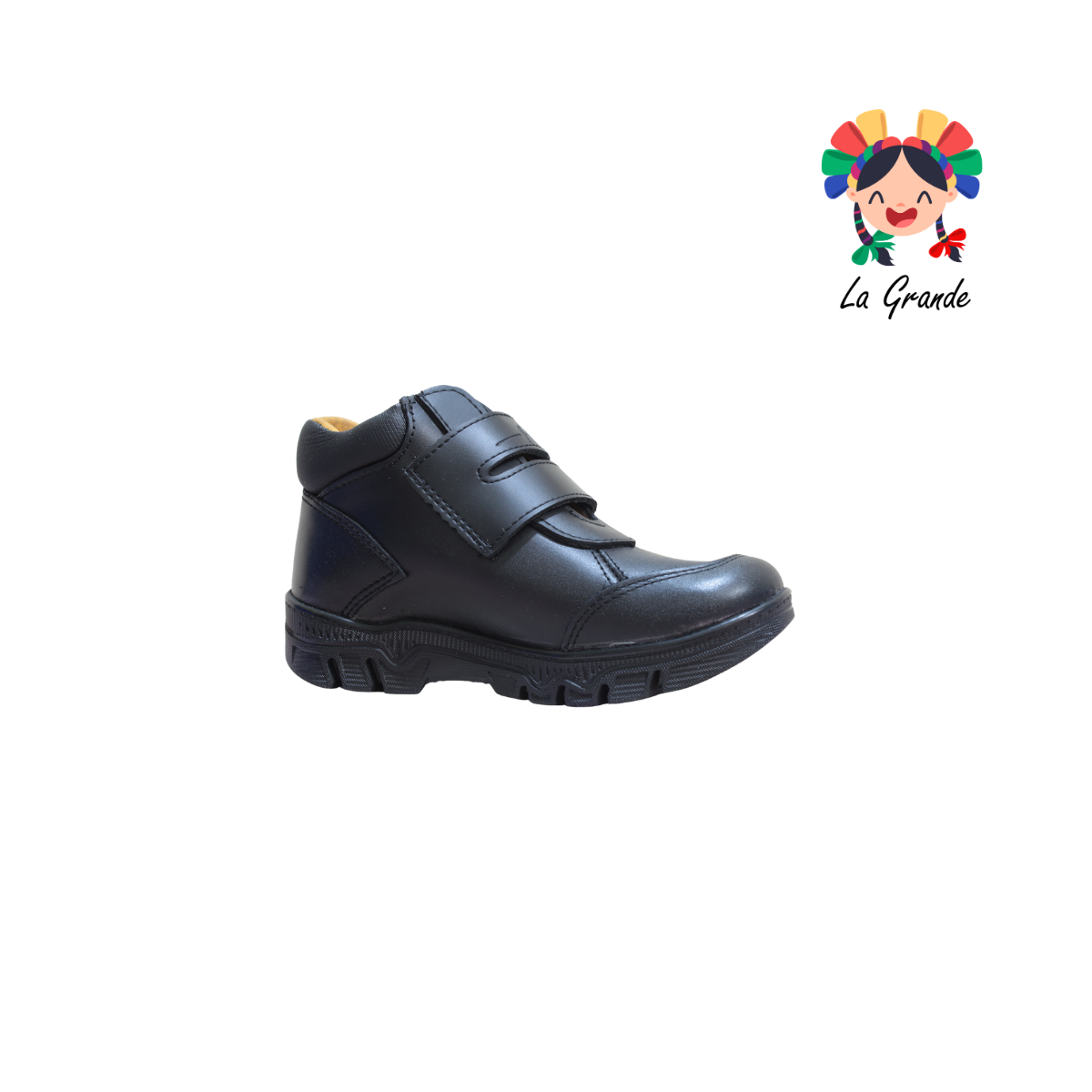 6024 FEF Negro Piel Zapato Escolar para Niño y Joven