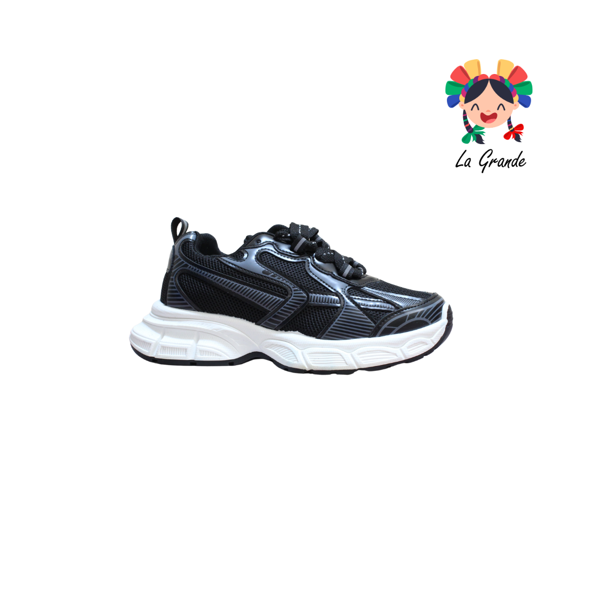 G05-4A FOSUM Negro Textil Tenis Casual Estilo Urban para Dama