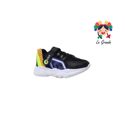 730 ROUSS Negro Rey Verde Textil Tenis Deportivo para Niño