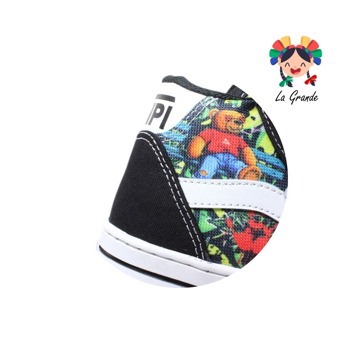 730 VANPI Oso Negro Sintético Tenis Casual para Niña y Niño