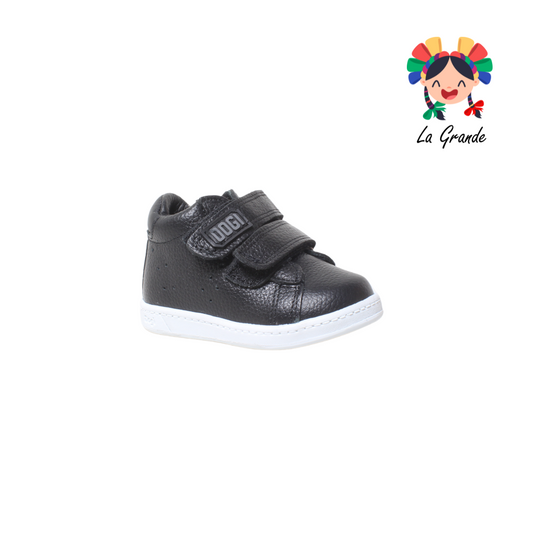 7322 DOGI Negro Piel Tenis Casual para Bebé