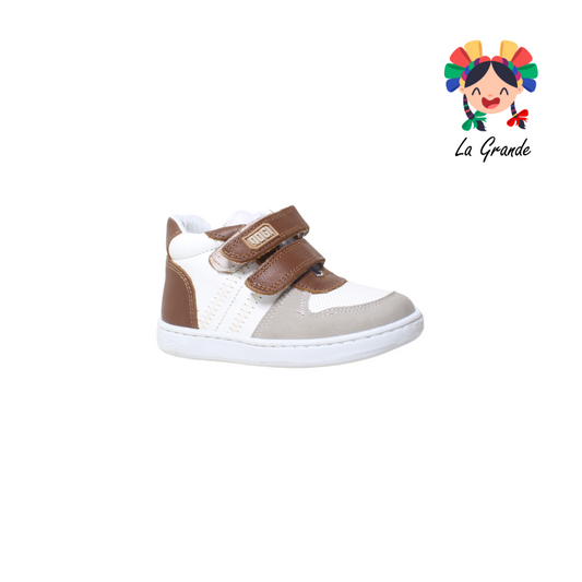 7349 DOGI Blanco Camel Piel Tenis Casual para Bebé