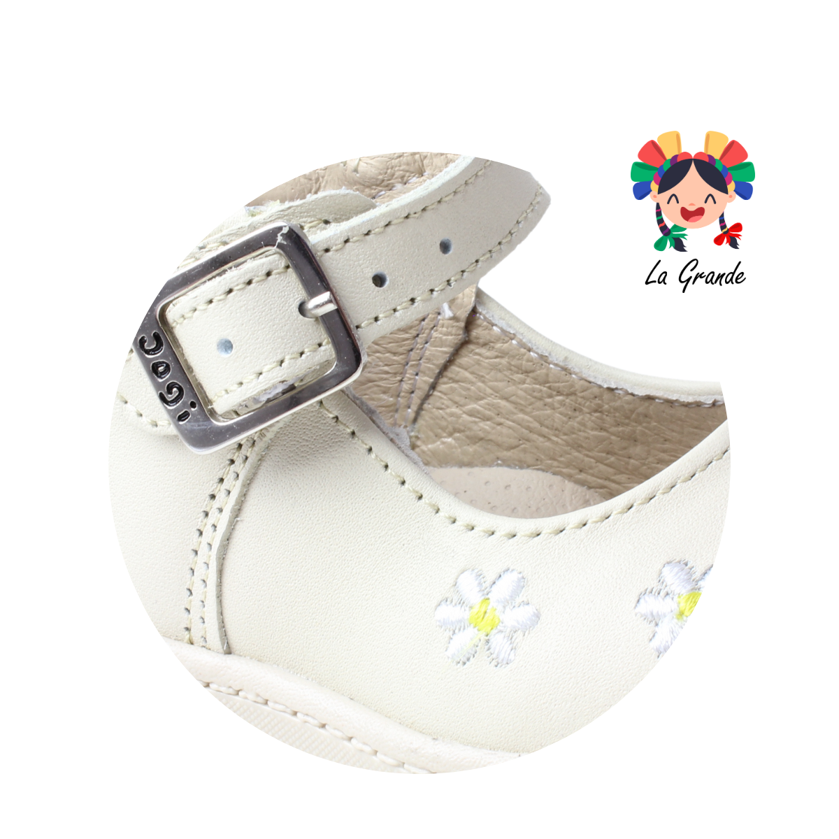 7351 DOGI Crema Piel Zapato tipo Bota para bebé