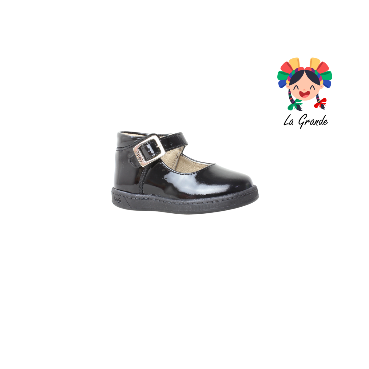 7352 DOGI Negro Charol Piel Zapato tipo Bota para bebé