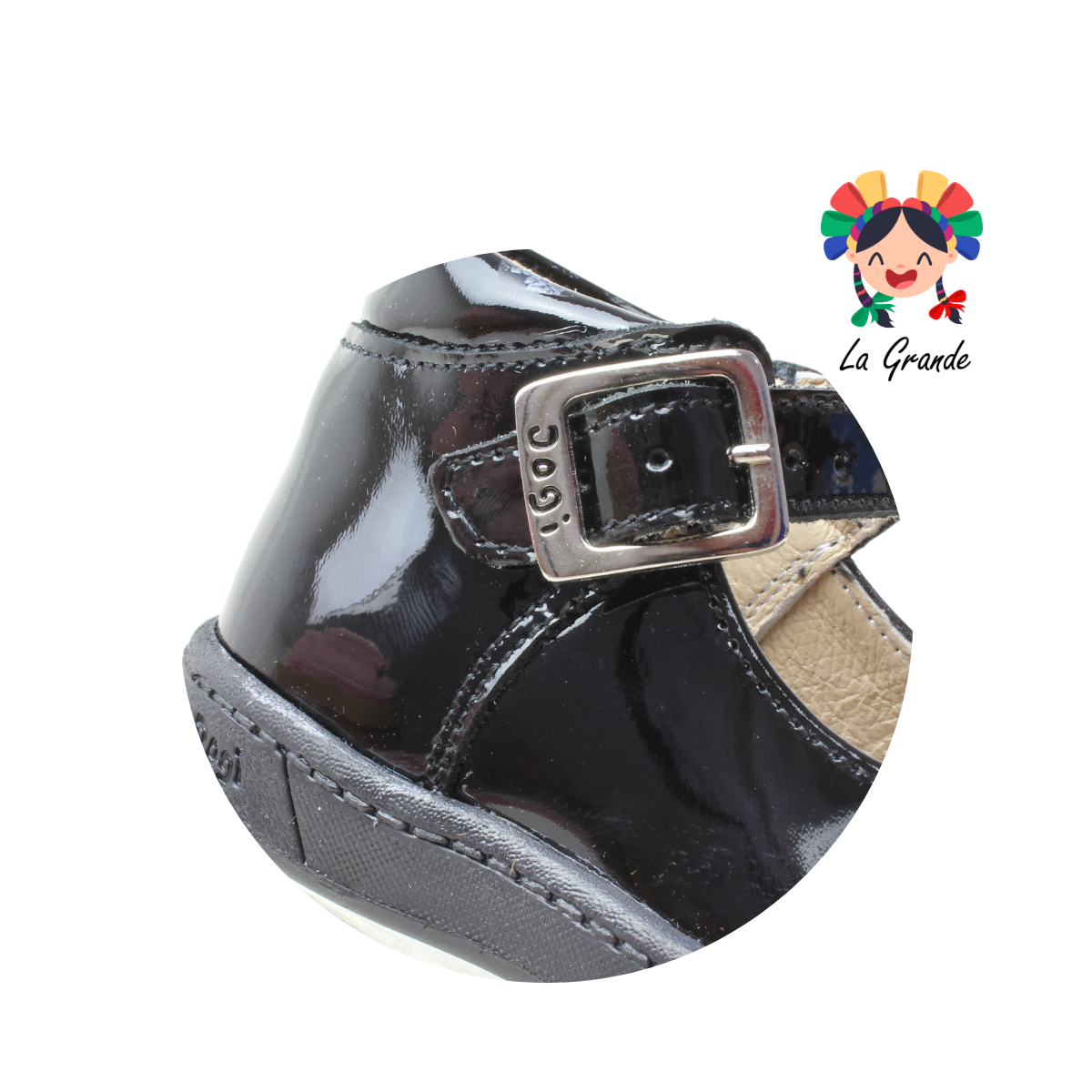 7352 DOGI Negro Charol Piel Zapato tipo Bota para bebé
